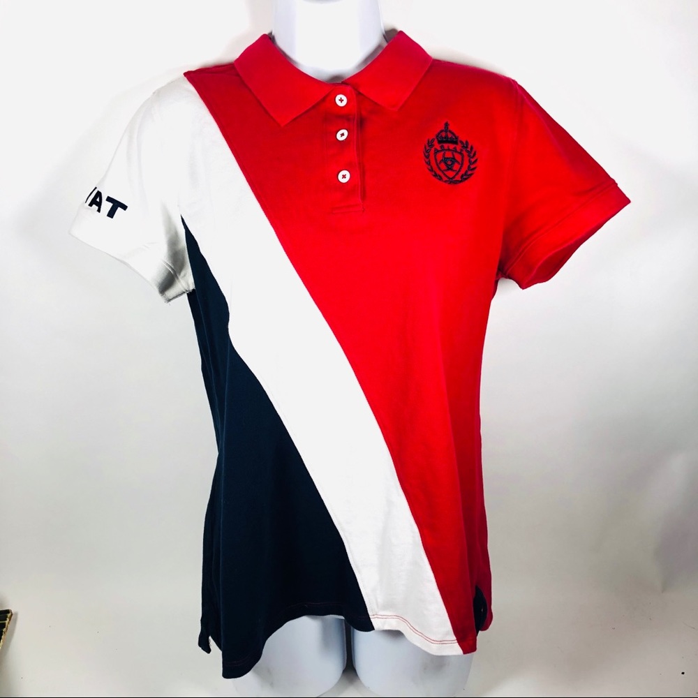 Ariat Women's XL Red White And Blue  Polo Shirt